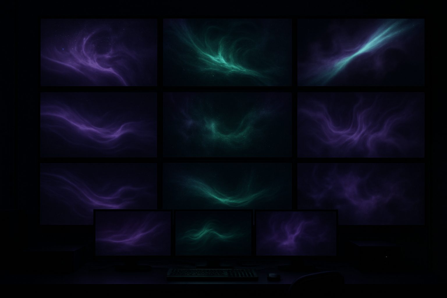 The control room, mid-render